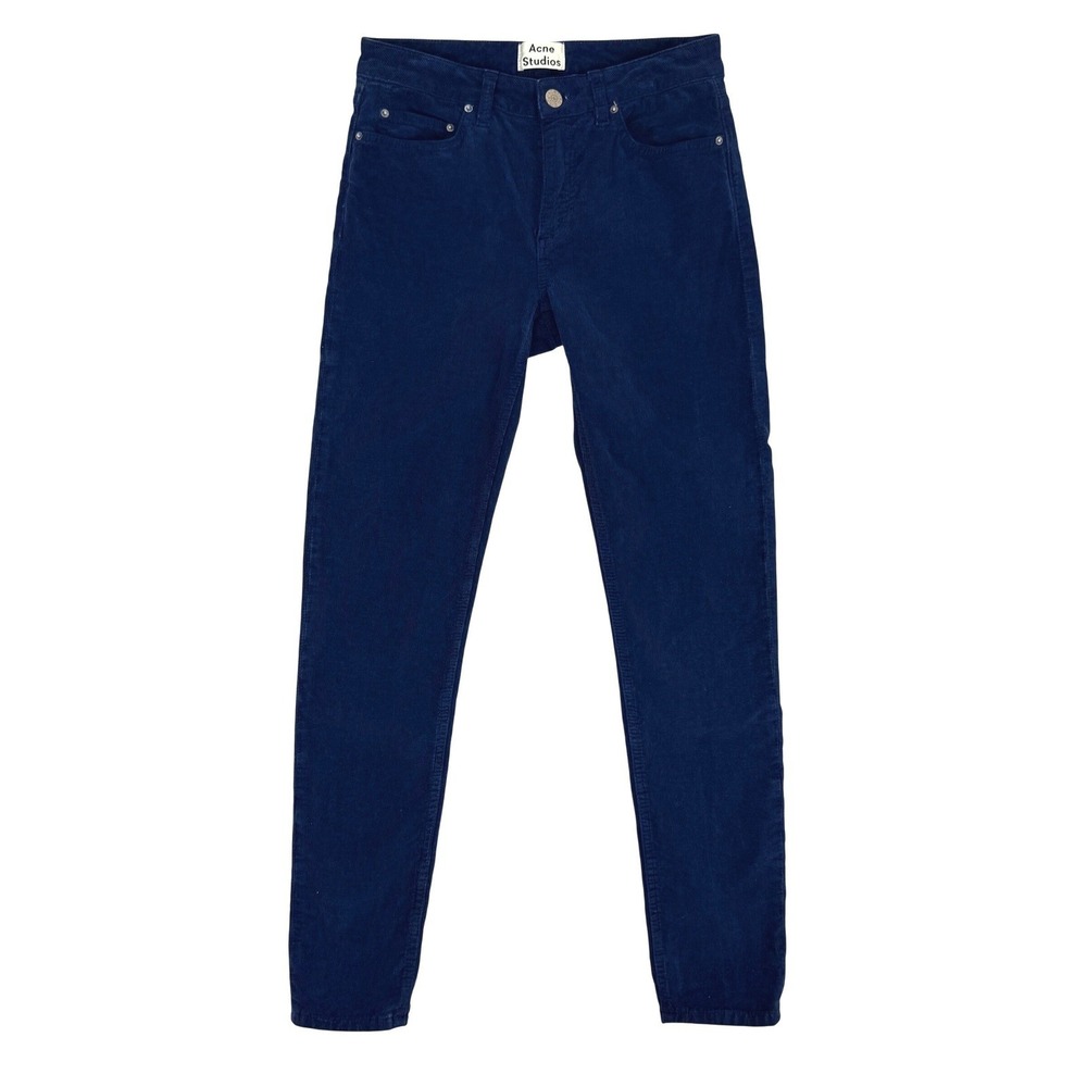 ACNE STUDIOS‎ Skin 5 Blue Corduroy Skinny Mid Rise Tapered Pants 28/32